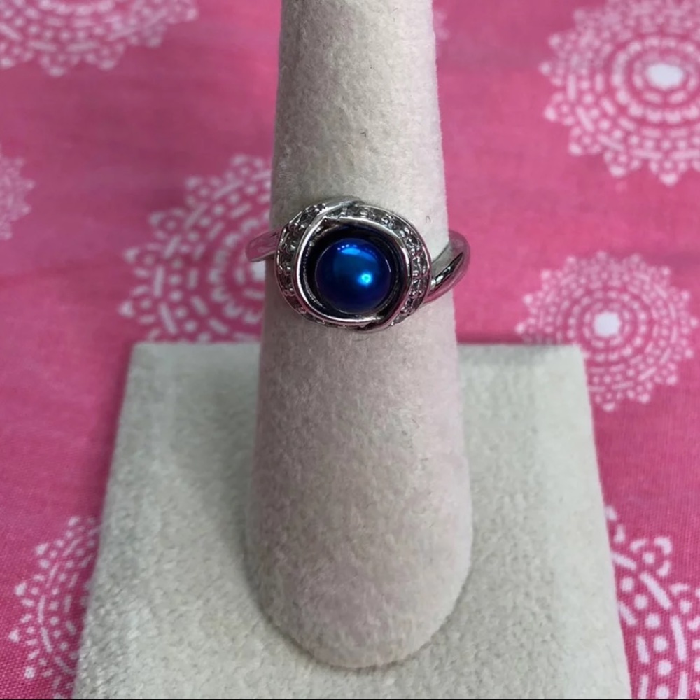 NWOT Blue Pearl Sterling Silver Ring Size 6